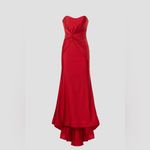 Faviana Knot Front Gown Elegant Red Strapless Evening Size 8 Photo 6