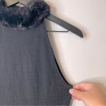 Ralph Lauren Lauren  Black Fur Collar Evening Dress Size Large Photo 7