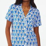 Roller Rabbit the originals monkey polo pajama TOP only blue size large NWOT Photo 0