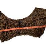 SheIn Ruffle Leopard Print Crop Top Sexy Beach Coastal Low Cut Photo 1