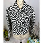 Elodie  Cropped Psychedelic Mesmerizing Jacket Black & White M Photo 2