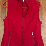 Westport  Quilted Vest Women’s Small Red Zip Front Snap Pockets Padded Photo 0