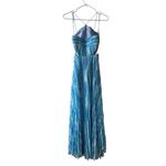 AMUR Janet Pleated Striped Cutout Maxi Dress Blue Sz 0 Photo 4