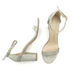 Stuart Weitzman  Nudistcurve 75 Glitter Block Heel Sandals Platino Size 7 Wedding Photo 3