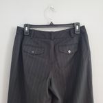 Ann Taylor  Petites Black Pinstripe Cuffed Bottom Wool Blend Capri Pants Size 6P Photo 3