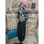 dress 100% silk beaded sheer bust high collar black white Size 10 Photo 15