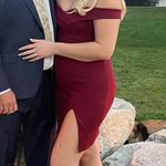 Lulus  Off-The-Shoulder Bodycon Dress Maroon Photo 2