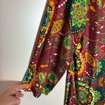 Vibrant greens and reds short sleeves Floral Tunic Top Red Size 3X Photo 4