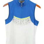 Jamie Sadock Blue White Colorblock Sleeveless Golf Tennis Top S Photo 0