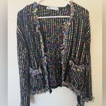 ZARA  Black Multicolor Knit Jacket Size Large Photo 1