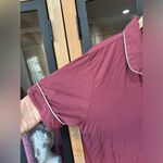 Birdy Grey  bamboo pajama top button down burgundy maroon short sleeve bridesmaid Photo 2