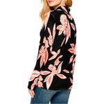 Nic+Zoe NWT  Sweater Flowering Tundra Turtleneck Black Multi Size Medium NEW Photo 7