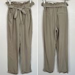 Thread + Supply Paper Bag Tie Waist Pants Sage Straight Leg Tan Khaki Beige S Photo 15