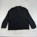 Texture & Thread Madewell Ribbed‎ Mock Neck Long Sleeve Top Black Cotton Blend L Size L Photo 6