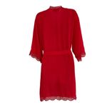 INC Red Lace Trim Robe & Chemise Set L Womens Intimates Sleepwear Polyester/Span Size L Photo 6