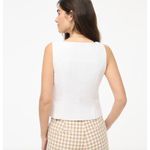 J.Crew Squareneck linen Blend Vest Suit Top Classic Minimalist White US 10 NWT Photo 2