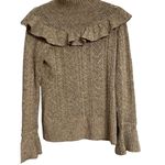 Willow & Clay  wo size Small soft brown wool blend sweater ruffle accent EUC Photo 1