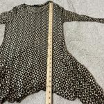 KAKTUS Geometric Print Sheer Overlay Kimono Cardigan Top 3/4 Sleeve Asymmetrical Size M Photo 3