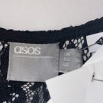 ASOS Petite Black Lace V Neck Long Sleeve Midi Sheath Dress Photo 6