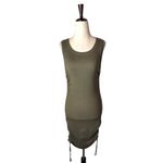 Good American  Dress Women‎ Large Olive Green Ruched Tank Mini Sexy Sheath Photo 2