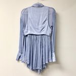 Free People  Long Sleeve Button-Up Shirt with Layered Vest Blue Women's Size S/P Photo 1