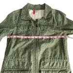 Via Penny Lane Reworked Apparel Def Leppard Custom Graphic Green Utility Jacket Size 2 Photo 1