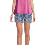 Time And Tru  Printed Denim Shorts With Pockets Size 10 Womens 5 Pockets New Photo 3