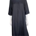 Bryn Walker  Lagenlook Black Light Linen Midi Dress Photo 1