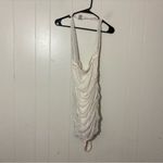 Oh Polly  Double Take Embelish  Ruched Mesh Bodycon Halter Dress Beige Sexy Sz 4 Photo 2