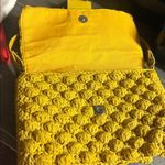 Yellow Textured Handbag with Strap and buckle Photo 2
