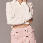 Anthropologie Maeve Tweed Mini Skirt Pink Combo Size 14 NEW Photo 0