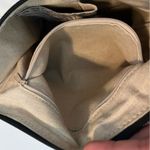 Vintage Maurizio Taiuti Italian Leather Teal/Newspaper Print Handbag Purse Blue Photo 7