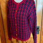 Vtg 80s eagles eye cardigan sweater Blue Size L Photo 8