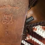 Vintage Sesto Meucci Woven Leather Slingback Sandals Strappy Braided Brown Square Toe Mules ballet flats Fisherman Maryjane shoes 100% Genuine Leather Photo 3