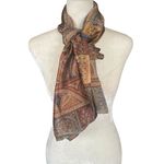 Women's gold and multicolored square scarf wrap headscarf accessories Photo 1