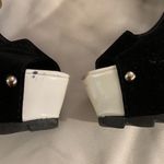 Black and white vegan leather platform open toe shoes. Size 6.5 Photo 6