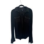 Next Level Apparel White House Black Market Black Collared Button Front Shirt With Pockets Size S Photo 1