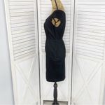 Nine West  Front Zip Sheath Dress Black Stretch Twill Cap Sleeve Size‎ 4 Photo 1