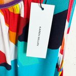 Karen Millen  Womens Abstract Woven Shell Top Sleeveless Round Neck Multi 10 Photo 4