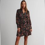 Long Sleeve Burn Out Paisley Mini Dress MULTI COLOR size M Size M Photo 1