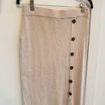 The Nines Boutique Creamy Beige Knit Faux Button Detail Midi Skirt Womens Size M Size M Photo 2