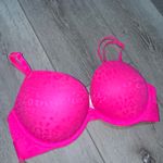 PINK - Victoria's Secret VS NWT Wear everywhere super push-up Pink Lace Underwire Bra leopard 34 C Photo 1