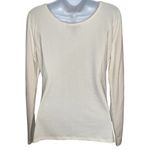 White House | Black Market Warm White Faux Pearl & Chainlink Ruched Top EUC Size S Photo 6