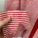 Vintage Womens L Red & White Striped Varsity Cardigan Preppy Nautical Coastal Size L Photo 10