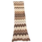NWT Munkh Camel Wool Chevron Design Shawl Throw Scarf Afghan Brown Photo 2