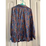 Vintage 70s Shaker Sport Long Sleeve Geometric Print Button Down Shirt Blue Size undefined Photo 5