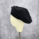 C.C Exclusives Black Beret Crochet Knit Bucket Cap Hat Fun VTG Y2K Funky Beanie Photo 1