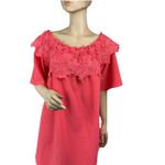 Umgee SIZE S-M DUSTY CORAL Lace Sleeves Off Shoulder DRESS/Tunic NWT Photo 3