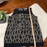 Loft ⭐️ Black & White Floral Crocheted Crewneck Top Photo 3