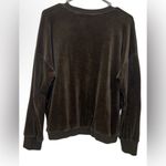 Vince  Velour Crewneck Pullover Sweatshirt in Chocolate Brown Size Medium Photo 2
